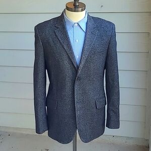 RODD & GUNN Dark‎ Grey Herringbone Weave Tweed Wool Blend Sz M Sport Coat Jacket